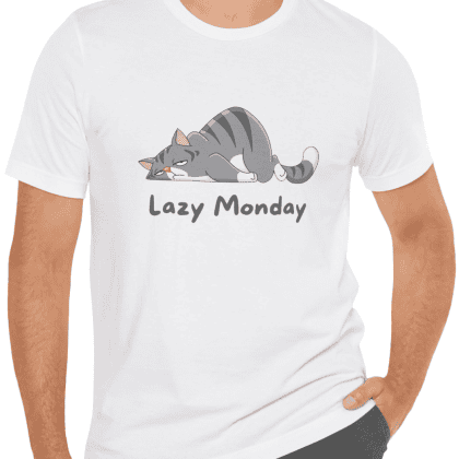 Lazy Monday - T-Shirt - White (www.PixelWearCo.com)