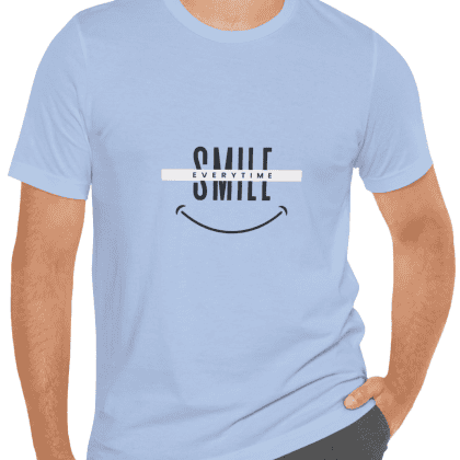 Smile Everytime - T-Shirt -Sky Blue (www.PixelWearCo.com)